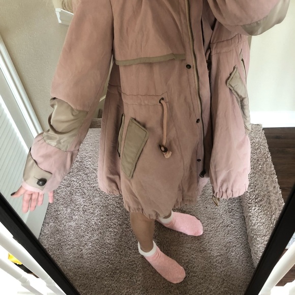 Fur wind coat with cotton detachable inner pieces - Picture 3 of 5